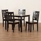 Baxton Studio Luisa Modern and Contemporary Two-Tone Dark Brown and Walnut Brown Finished Wood 5-Piece Dining Set 178-11384-8026-Zoro - alternate 7